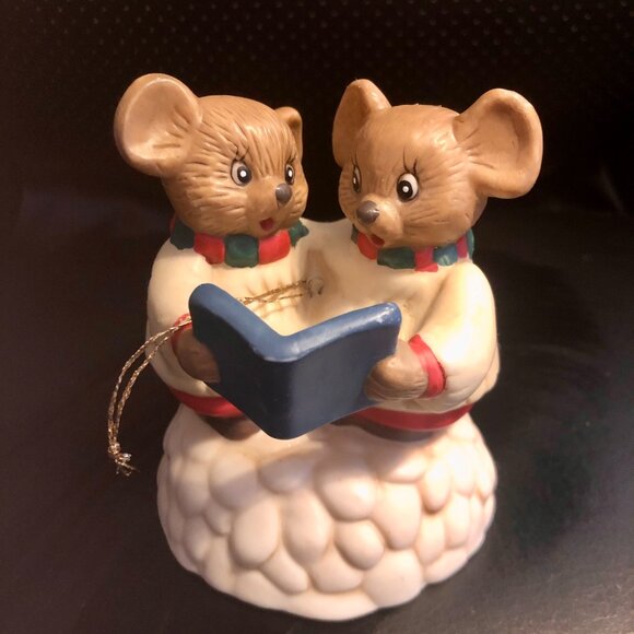 Lot 3 Christmas Mouse Decor Carolers Lefton Taiwan Figurine Musical Village - Picture 3 of 8